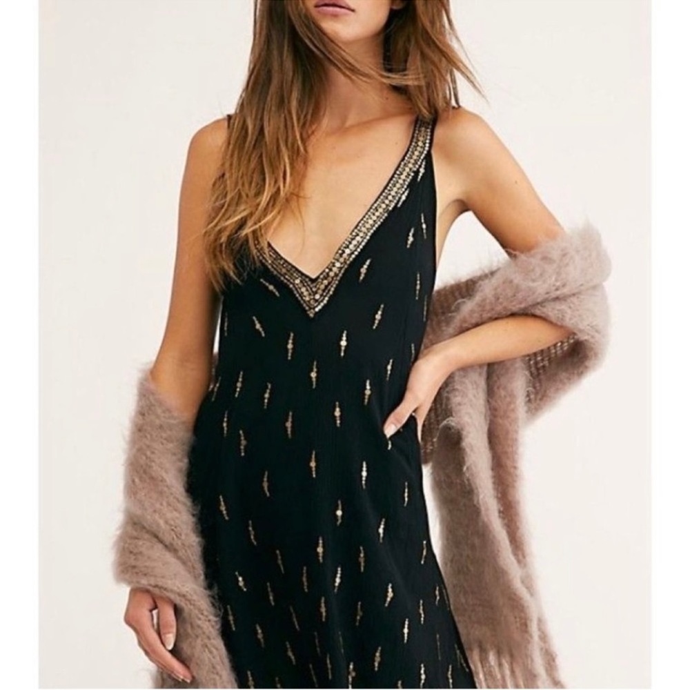 Free People Intimately Rising Sun Sequin Mini Dress Tunic Size Small - Picture 12 of 12